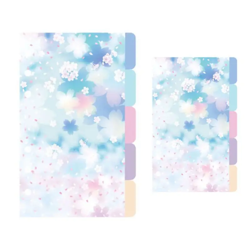 

1Set Cherry Blossoms Style A5 A6 Loose Leaf Notebook Divider Index Separator Diary Paper Planner Binders School Students Supplie