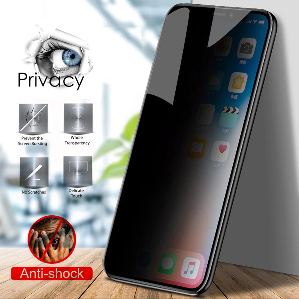 Закаленное стекло Защита экрана конфиденциальности для iPhone X XS MAX XR 8 7 Plus защита от
