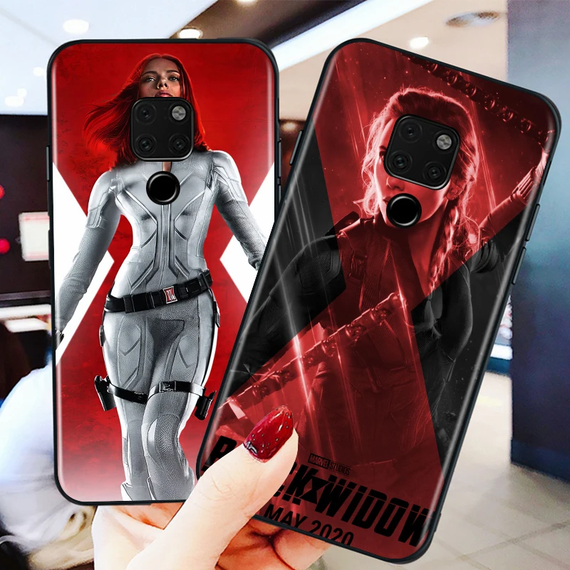 

MARVEL Black Widow for huawei Mate 10 20 30 40 Lite Pro X Lite RS Plus TPU Black Phone Case