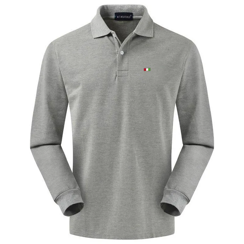 Мужская рубашка поло с длинным рукавом 100% хлопок|Поло| |