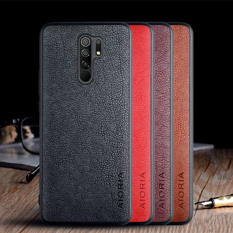 Чехол для Xiaomi Redmi 9 9A 9C роскошный винтажный кожаный чехол мягкий из ТПУ телефона