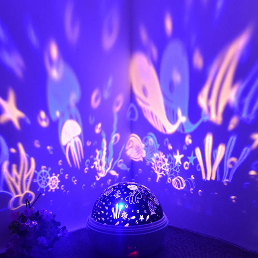 

Coversage Rotating Night Light Projector Spin Starry Sky Star Master Children Kids Baby Sleep Romantic Led USB Lamp Projection