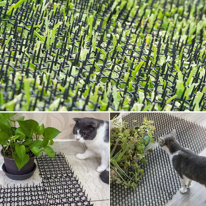 

12PCS/Set Cat Mats Anti-cat Garden Gatos Dogs Repellent Mat Prickle Strips Keep Cats Away Safe Plastic Spike 15.5CM*25CM