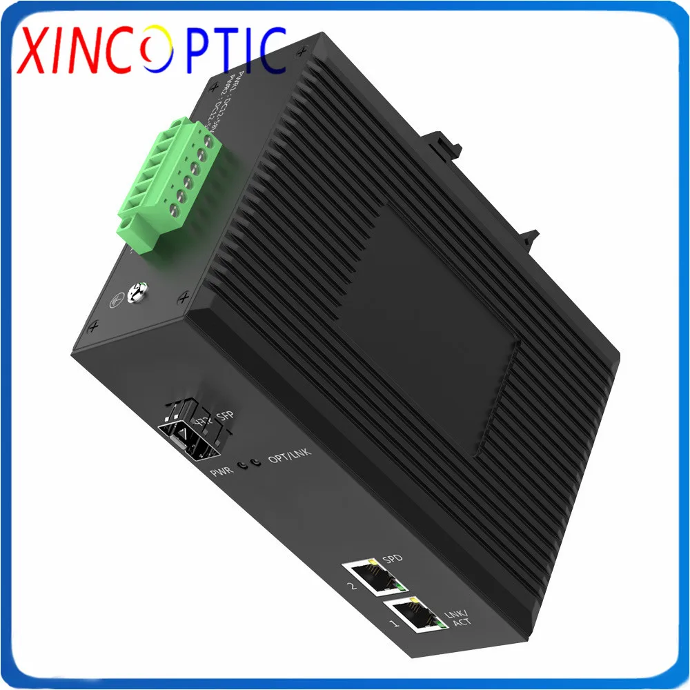 1SFP + 2RJ45 за исключением SFP Din рейку порт промышленный Ethernet волоконный