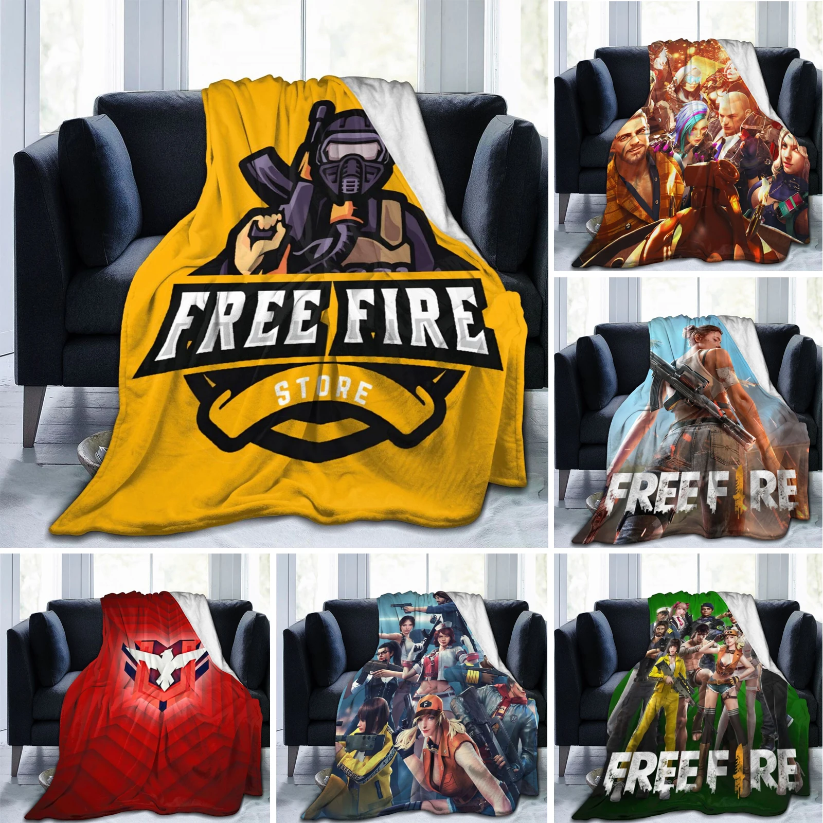 

Флисовое одеяло Free Fire Battlegrounds, ультрамягкое фланелевое одеяло, всесезонное пушистое Флисовое одеяло из микрофибры с цифровым принтом