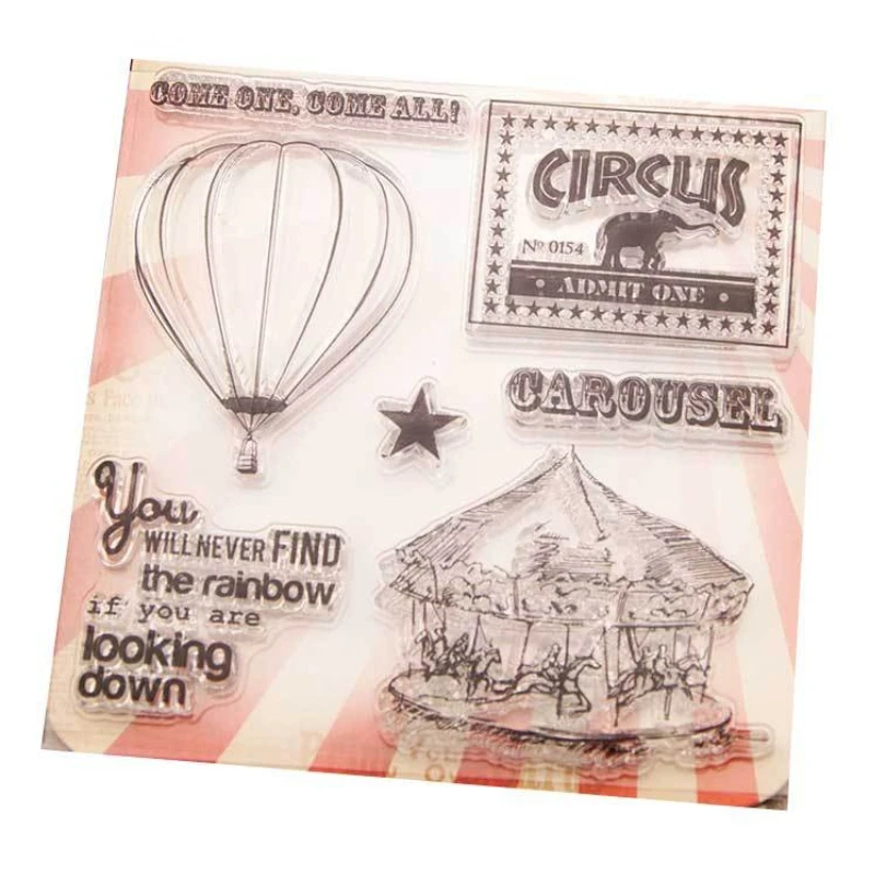 Цирковые прозрачные штампы для скрапбукинга резиновый штамп сделай сам