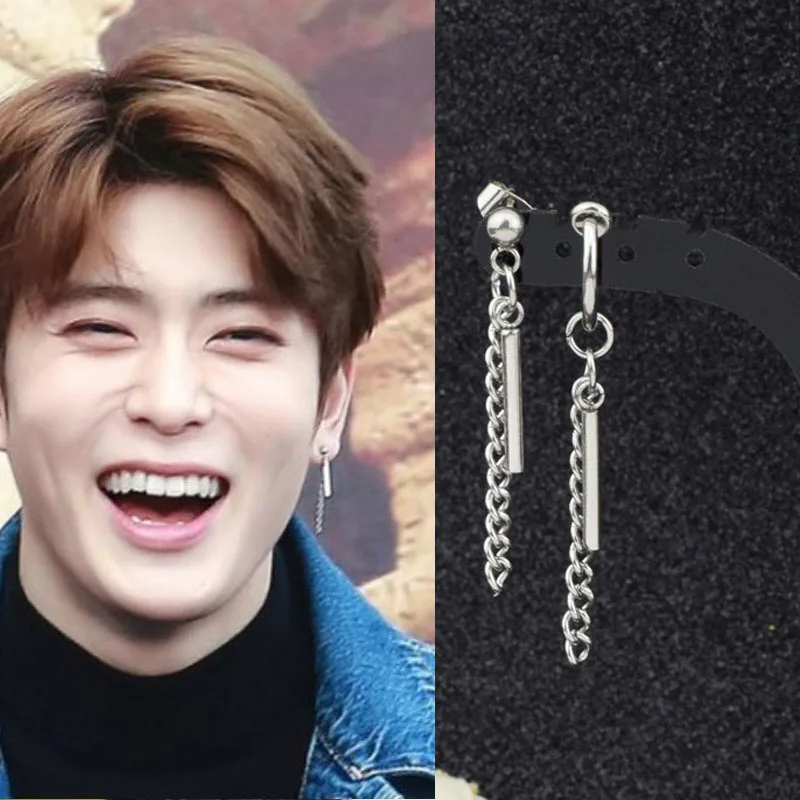 

New Korean Ladies Men's Stainless Steel Chain Stacking Earrings Ear Clips Suitable for Urban Rapper Punk Rock Party Gifts