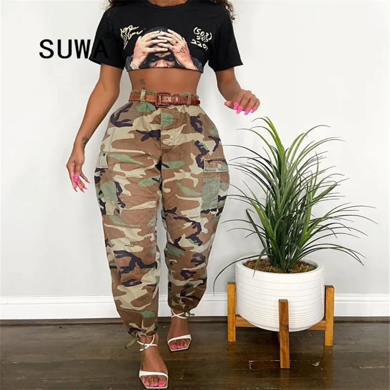 

Women Casual Sweatpants Tracksuit Jogger Dance Harem Pants Fashion Loose Street Style K-POP Trousers Camouflage Military Style