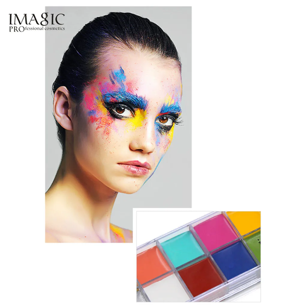 IMAGIC, 12 цветов, масляная краска для тела, краска для лица, пигмент для красоты, набор для макияжа, косметическая краска, коробка, вечерние, праздничные, макияж, дизайн