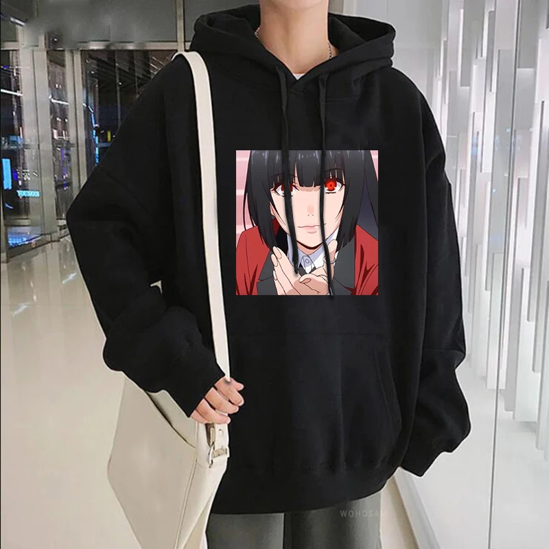 Японские Аниме Kakegurui мужские толстовки большого размера Harajuku супер милая девушка