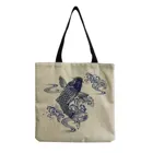 Сумка-тоут женская с принтом рыбок и кои, сумочка-тоут в китайском стиле, простой размер, экологически чистая пляжная Повседневная сумка с индивидуальным узором для девушек