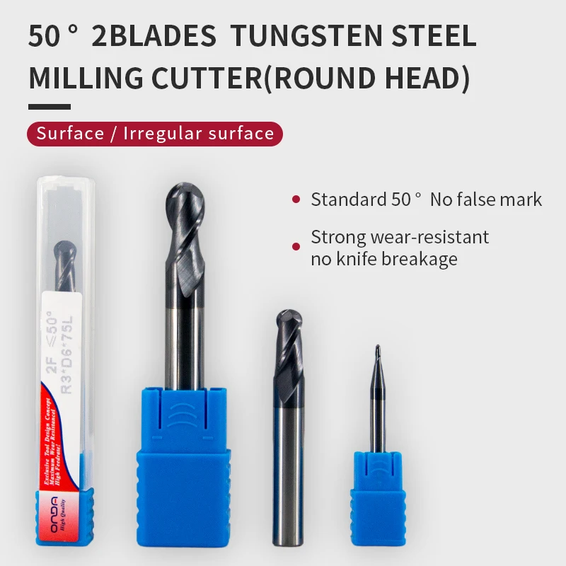 Фреза из вольфрамовой стали с 2 краями фреза HRC50 R0.5 мм r1.6 R6 R10 мм|Фреза| |