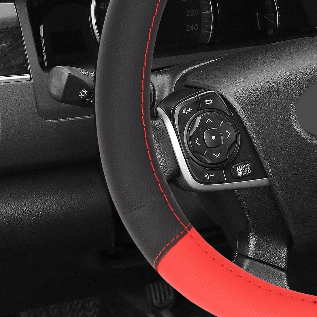 X Autohaux Высококачественная дышащая кожаная Автомобильная оплетка рулевого колеса