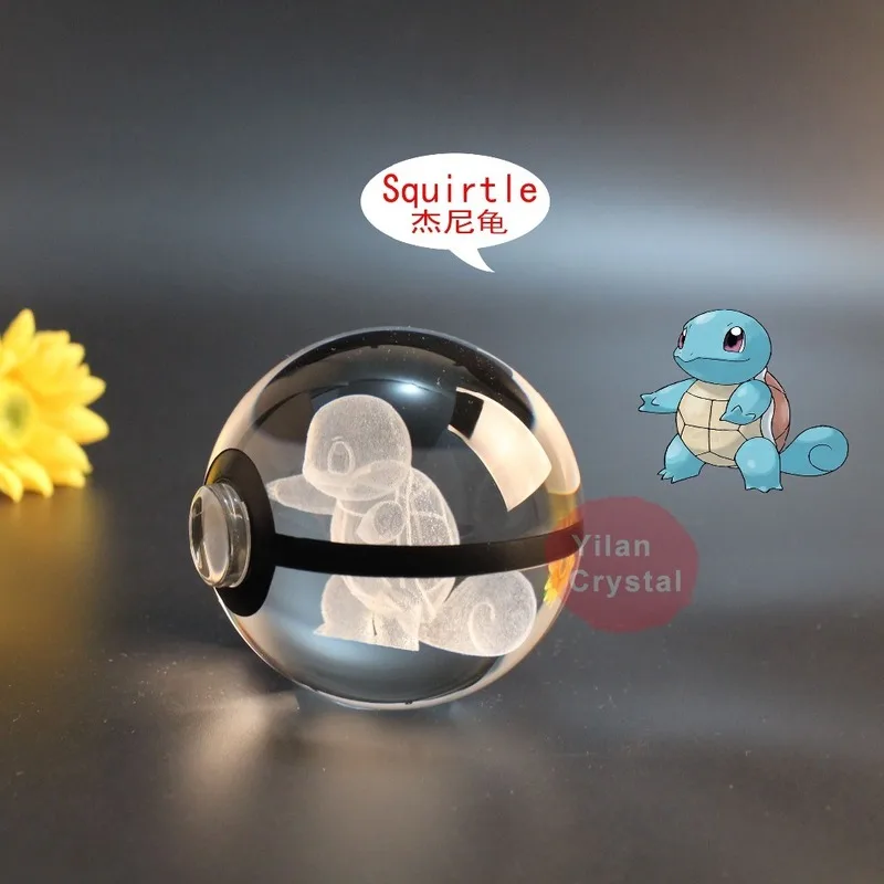 Аниме Покемон хрустальный шар 3d лазерная гравировка белки дизайн со