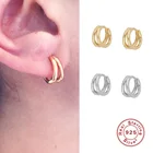 Серьги-кольца женские из серебра 925 пробы, золотистые и Серебристые