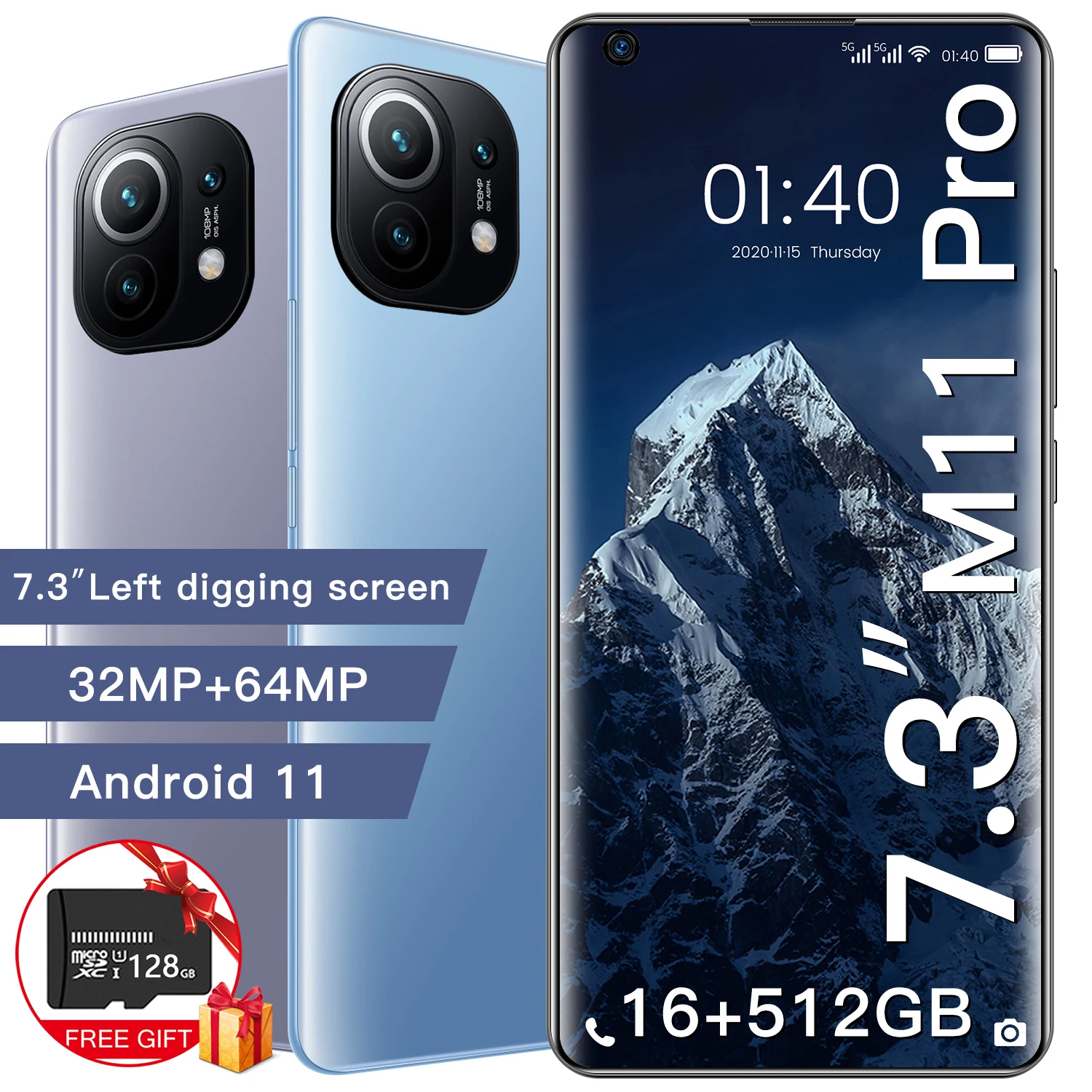 Xiaomi-tel&eacute;fono inteligente M11 Pro versi&oacute;n Global, Smartphone de 7,3 pulgadas, 16G, 512G, 5G, c&aacute;mara de 48MP, 6800mAh, Tarjeta SIM Dual, Google, GPS, WiFi-2