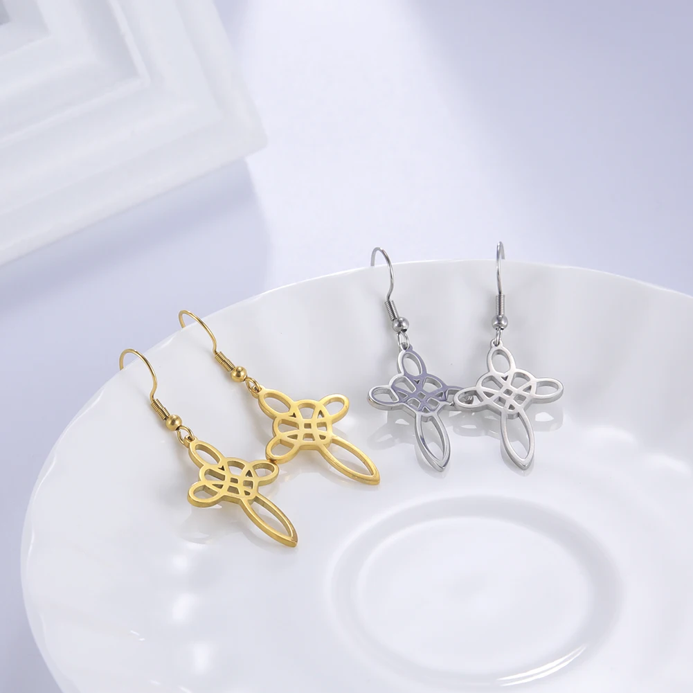 

Sipuris Celtic Knot Earrings Fashion Gothic Wicca Viking Dangle Earrings Stainless Steel Drop Earrings Boho Jewelry 2021 New