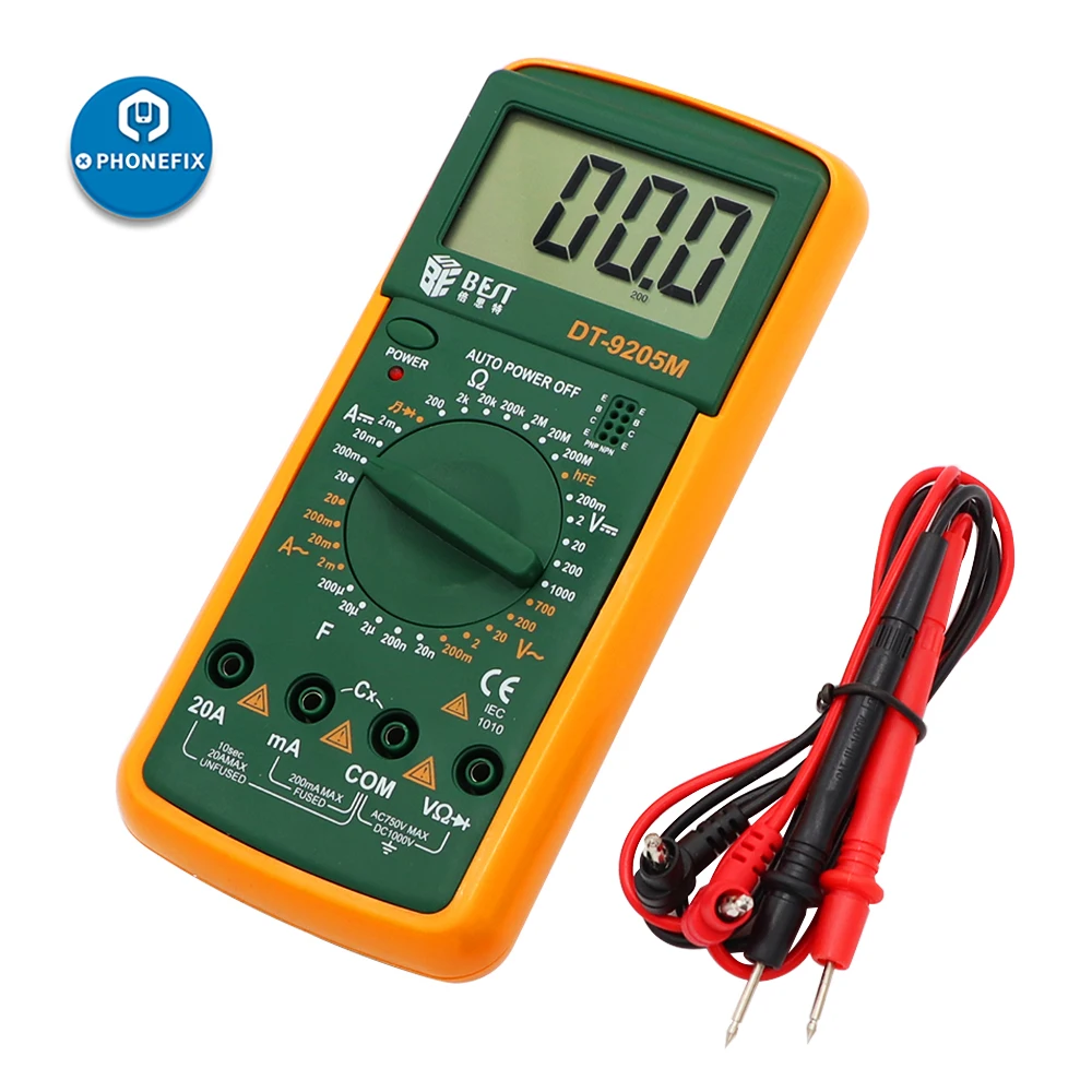 Лучший 9205 м ЖК дисплей Цифровой мультиметр мобильный телефон ремонт инструмента