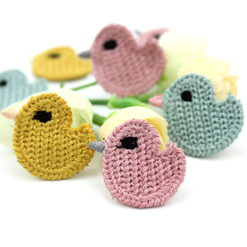 

24Pcs 2.5*3cm Cute Bird Woolen yarn patches For Clothing DIY Baby's Headwear Accessories Stick-on Appliques Hairpin Decor Crafts