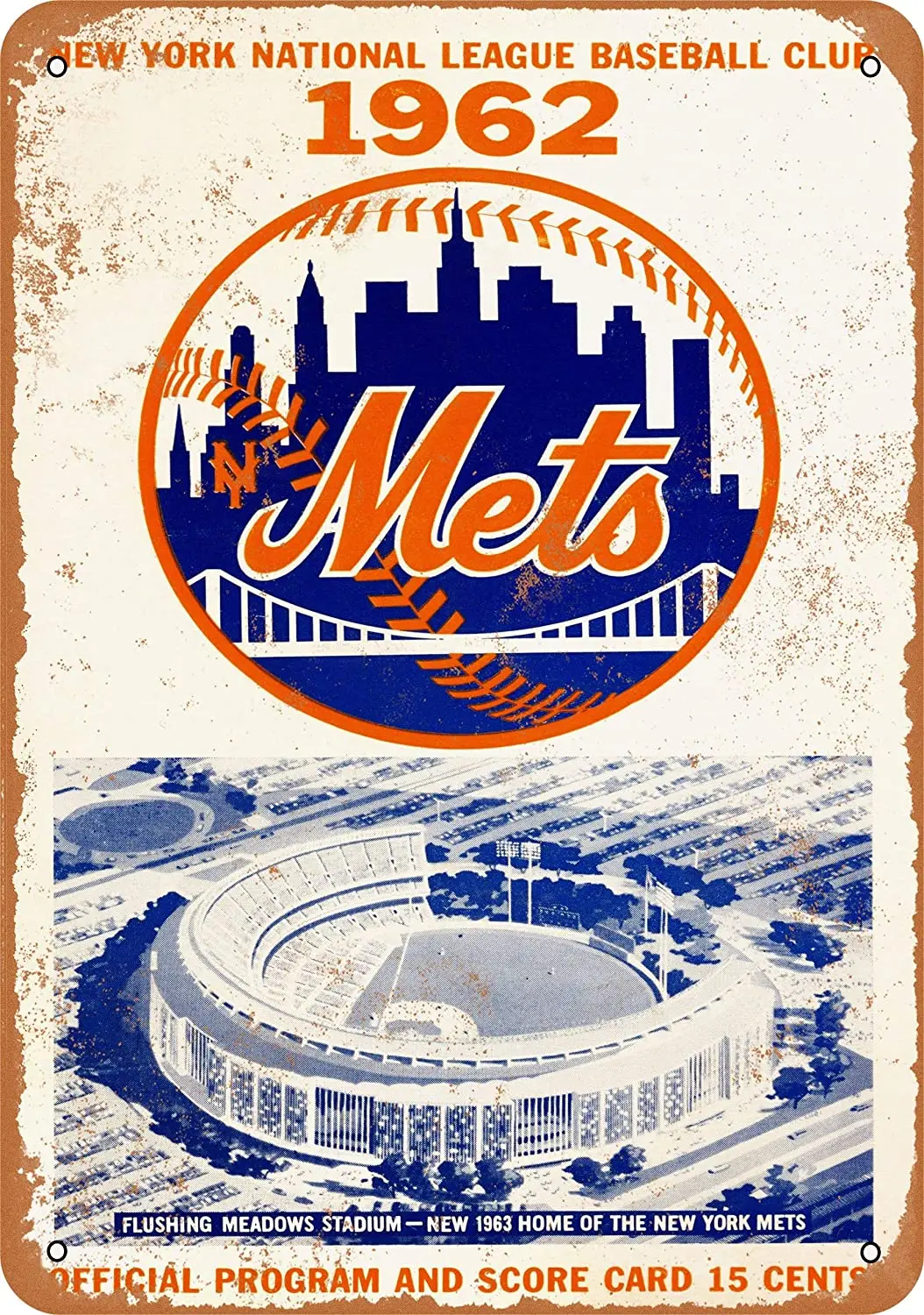 

New York Mets Tin Retro Sign Vintage Metal Poster Plaque Warning Signs Iron Art Hanging Wall Decoration Yard Cafe Bar Pub Club