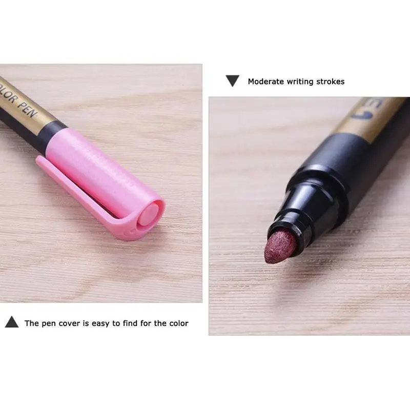 12pcs/1set Metal Marker Pen Tire Color Smooth Paint Kawaii School Pigment Office Supplies Highlighters P7X1 | Канцтовары для офиса