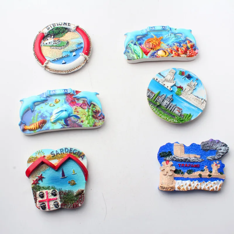 3D магниты на холодильник для Багамы сардегны Трапани океана сувенирный дорожный