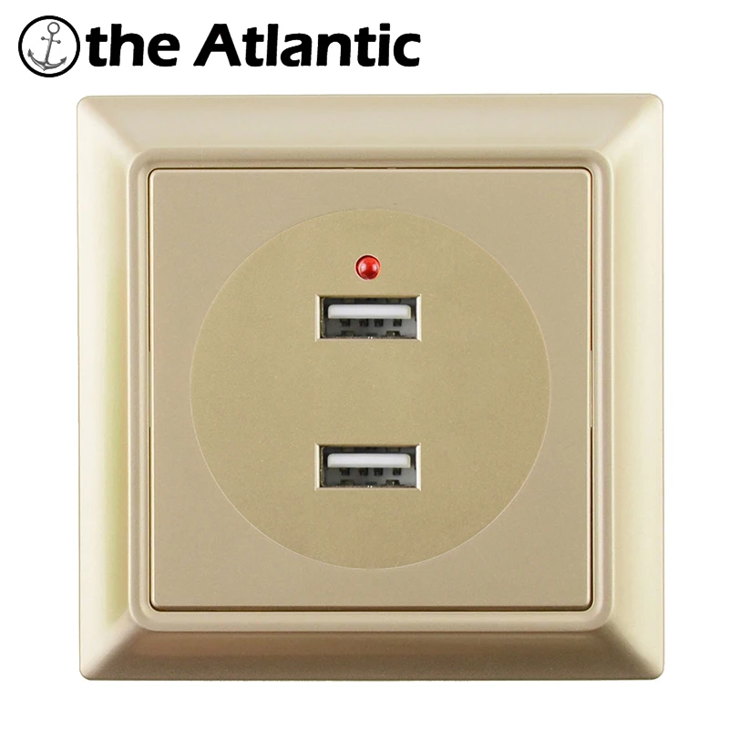 Atlectric Силовая розетка DE EU FR стандартная штепсельная двойной usb зарядный порт