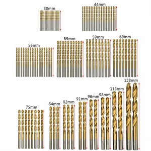 99 шт. набор сверл с титановым покрытием, быстрорежущая сталь, сверление древесины, металлообработка, электроинструмент 1,5-10 мм