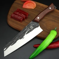 8 inch kitchen knife forged 8cr15mov steel chef knife cut kitchen knife sliced vegetable chef knife wooden handle and protect