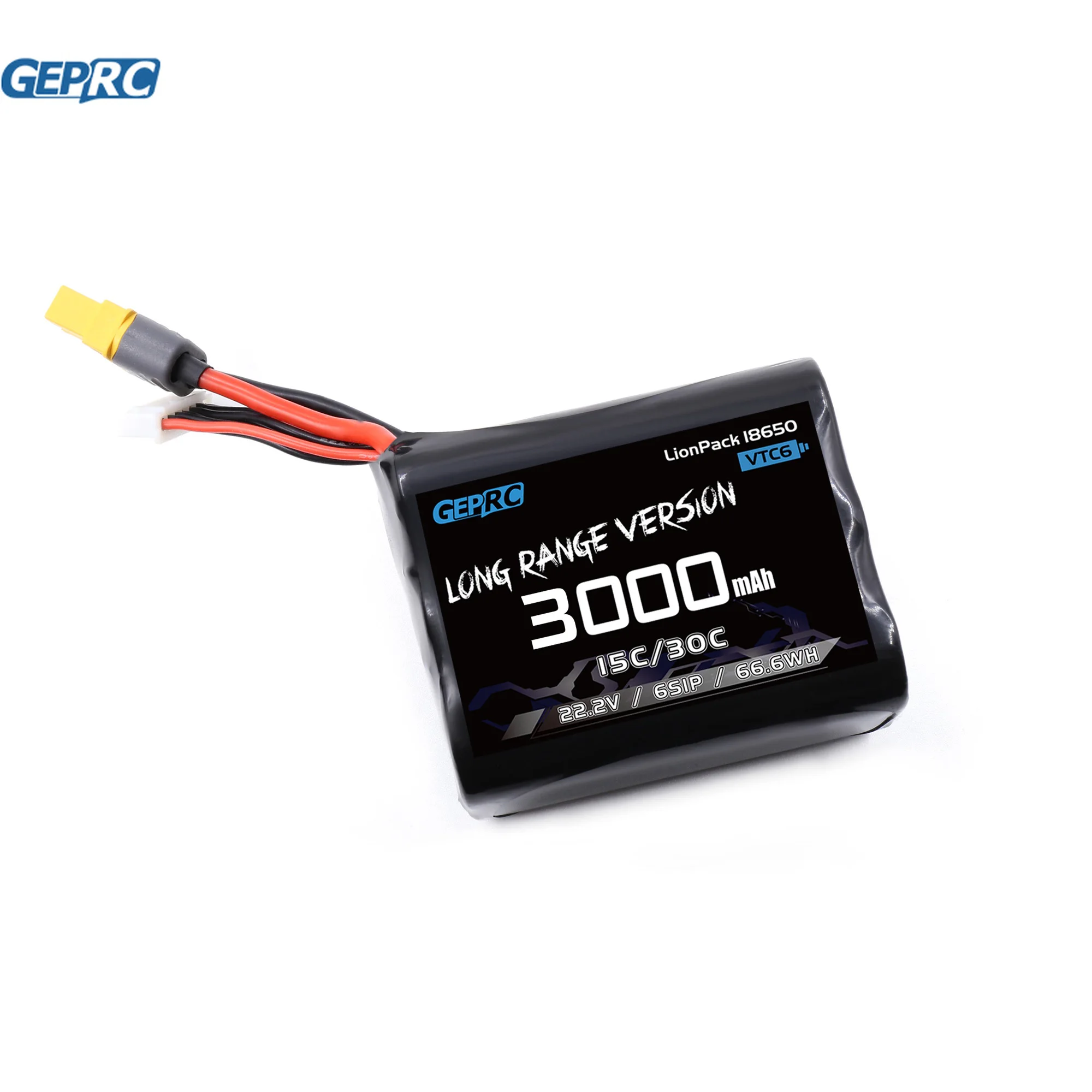 Аккумуляторы GEPRC VTC6 18650 6S1P 3000 мАч штекер XT30 XT60 для радиоуправляемого FPV