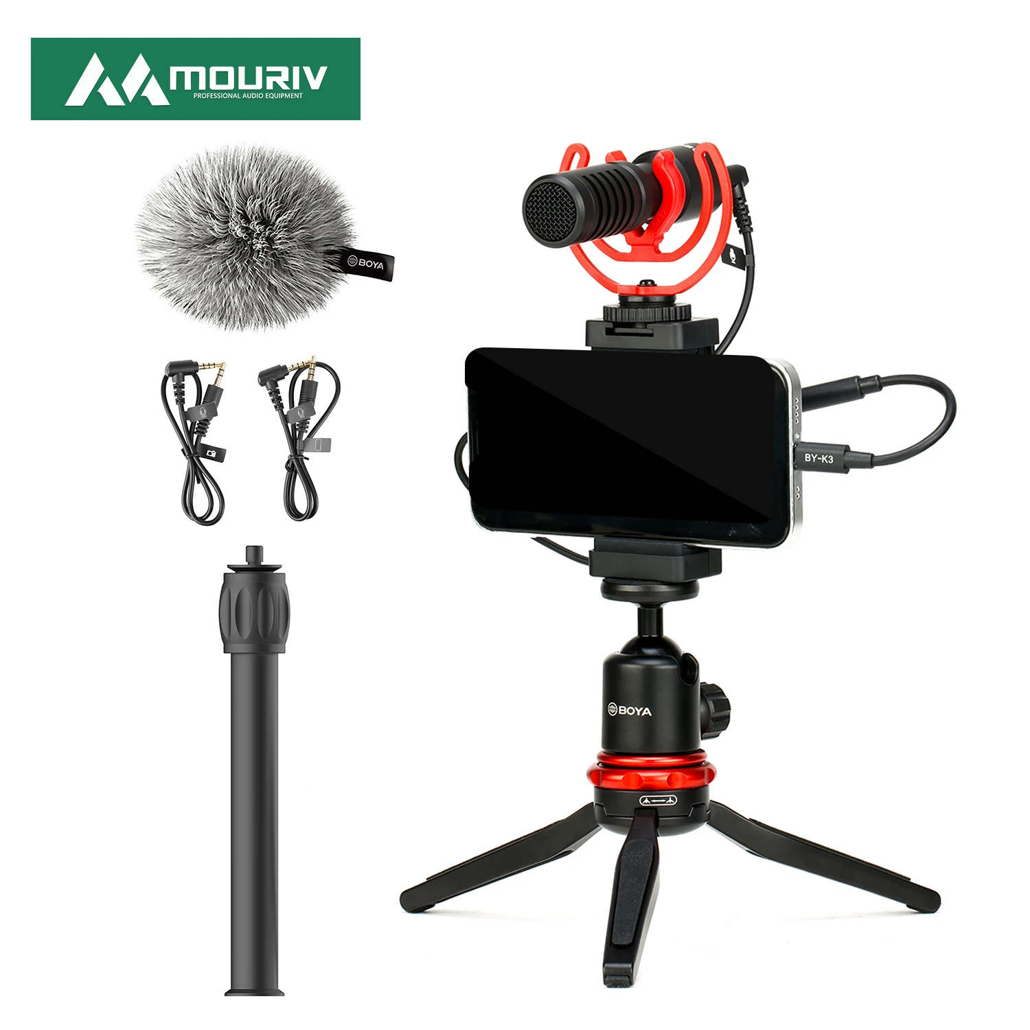 Устройство для видеосъемки на смартфоне BOYA VK-T1 с мини-штативом удлинительная