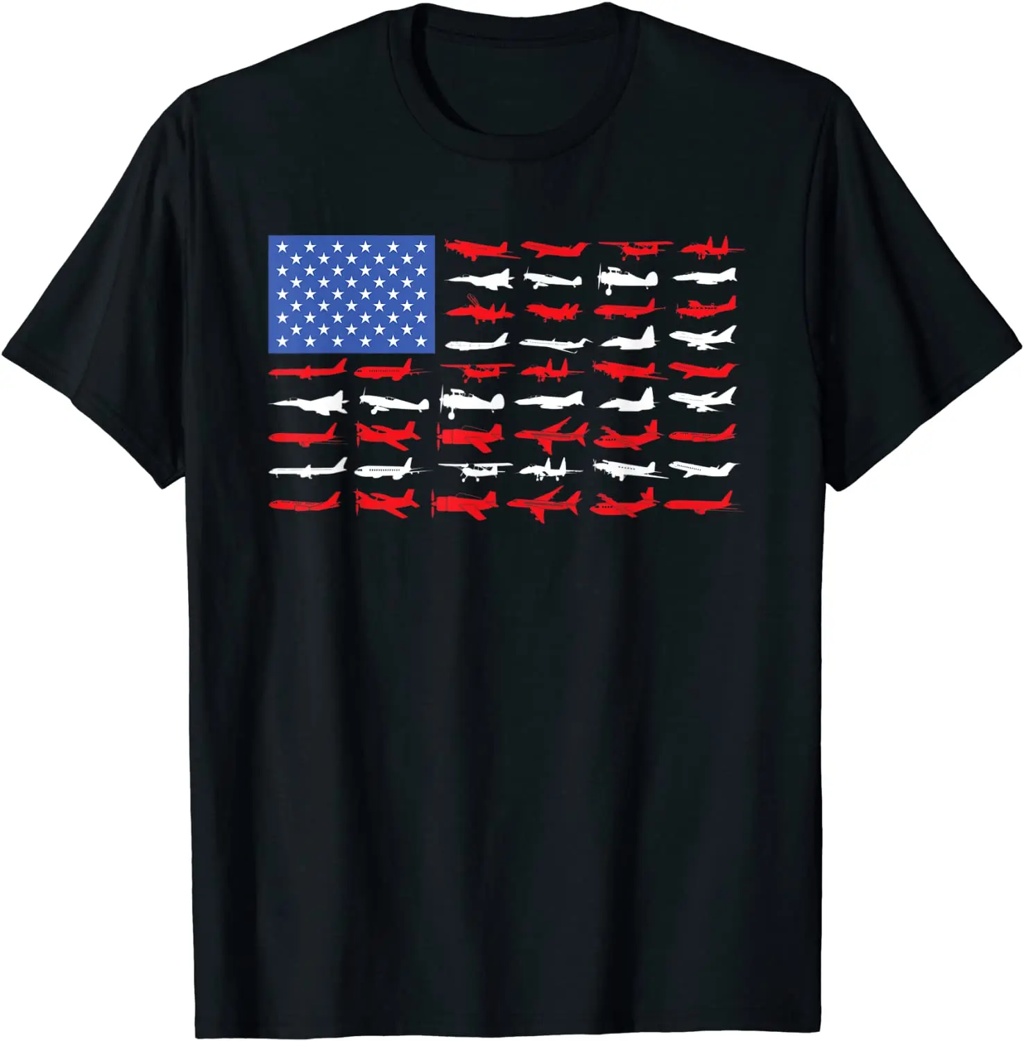 

Pilot Airplane American Flag Plane Aviation T-Shirt Men's T-shirt