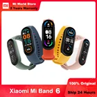 Смарт-браслет Xiaomi Mi Band 6, фитнес трекер с AMOLED экраном, с функцией измерения пульса и уровня кислорода в крови, с поддержкой Bluetooth, водонепроницаемый, 5 цветов