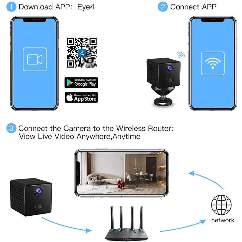 Vstarcam CB73 мини IP Камера Батарея встроенный 150 градусов Широкий формат Ночное