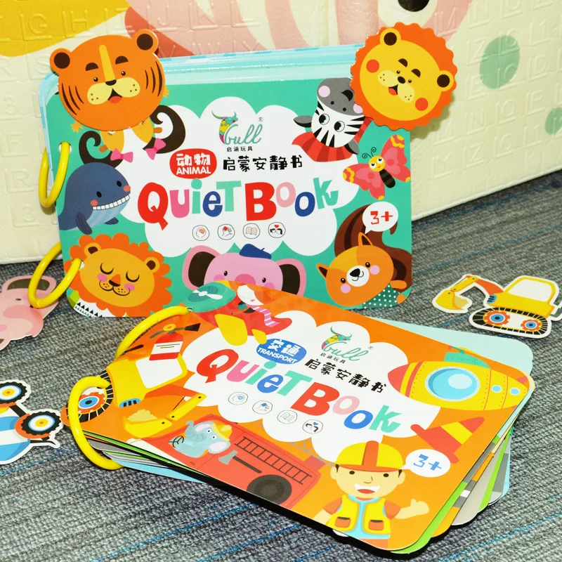 

My First Busy Book Baby Montessori Quiet Book Toys Animal Number Velcro Paste Matching Puzzles Game Kids Cognition Education Toy