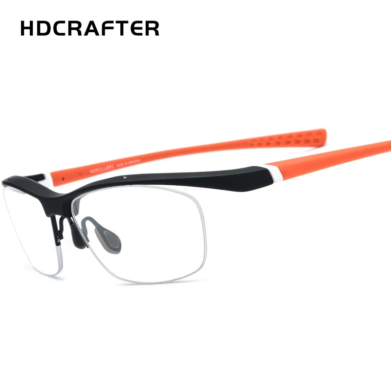 Оранжевый HDCRAFTER NewTR90 очки рамки для мужчин Спорт на открытом воздухе сверхлегкие очки половина рамки близорукость Оптический Рецепт; очки - Цвет оправы: Оранжевый