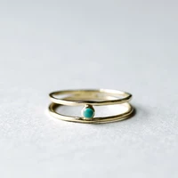 bohemian fashion simple golden ring creative inlaid turquoises ring womens jewelry gift for her