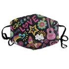 Peace Love Music, звездная птица, гитара, Пылезащитная маска для рта, многоразовая противопылевая маска для лица, регулируемая защита кожи от ушей