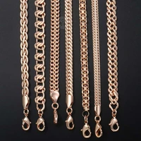 davieslee mens womens necklace chain 585 rose gold color necklaces for women men fashion wholesale jewelry dropshipping lcnn1