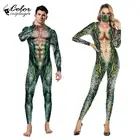 Цветной женский костюм для косплея, костюм для Хэллоуина со змеиным принтом, комбинезон, костюм для вечеринки, одежда для фитнеса Zentai