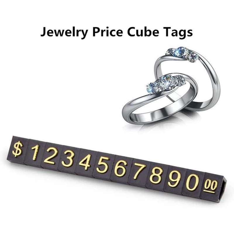 20 Sets Price Display Square Adjustable Tag For Counter Stand Number Letter Dollar Block Kit | Инструменты