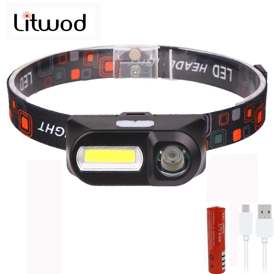 Налобный фонарь налобный налсветильник мини с COB светодиосветодиодный зарядка