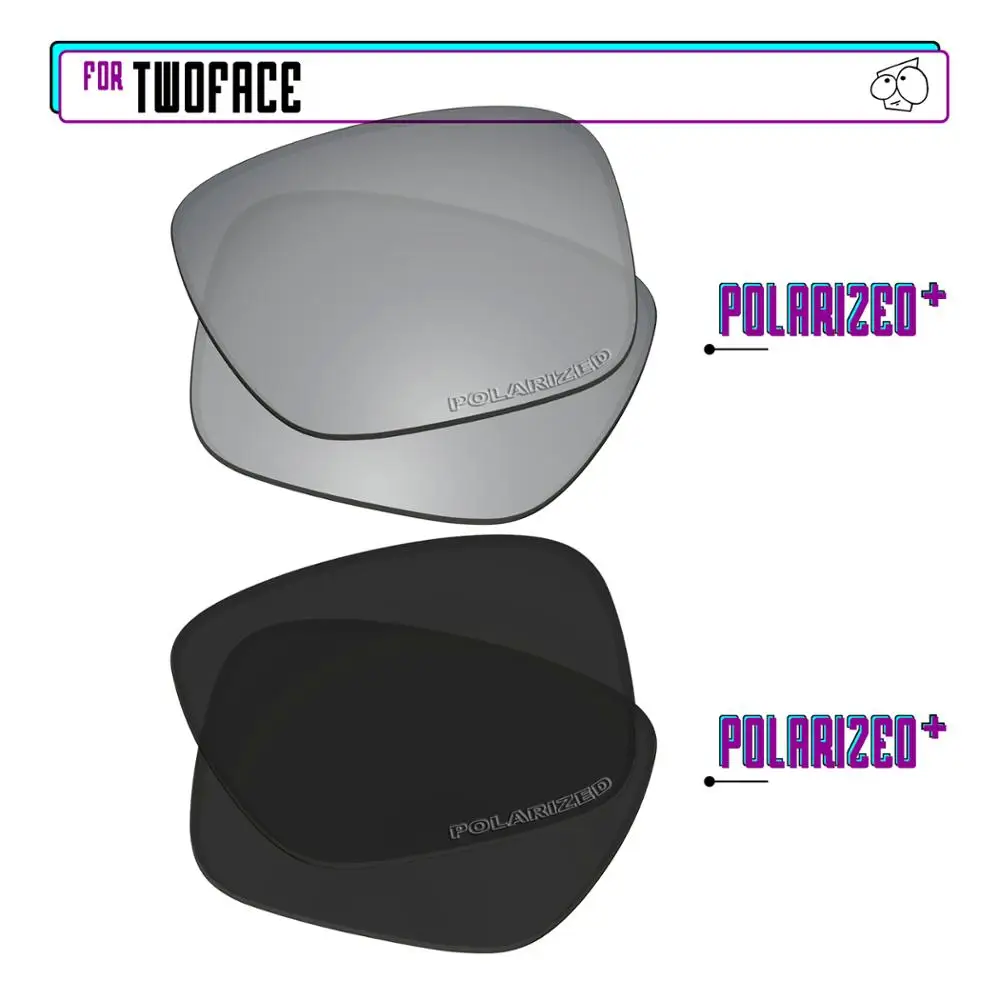 EZReplace Polarized Replacement Lenses for - Oakley TwoFace Sunglasses - Blk P Plus-SirP Plus