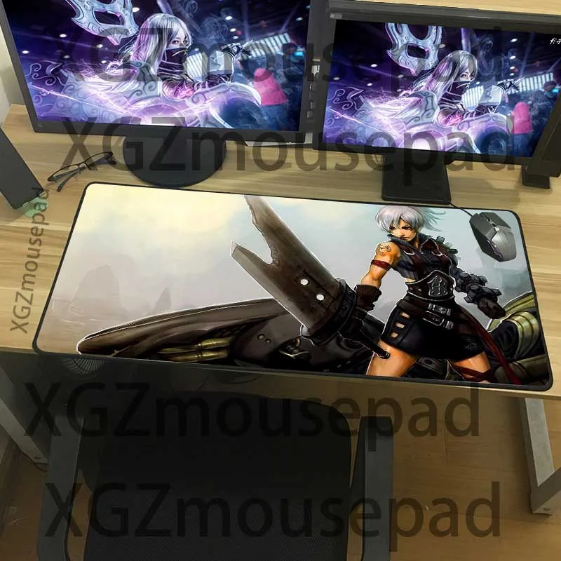 Большой игровой коврик для мыши XGZ черный скоростной с застежкой по краям аниме