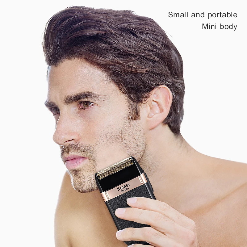 

Kemei Electric Reciprocating Shaver Whole Body Washing USB Charging 110v-220v High-power Golden Head Shaver For Men 37D