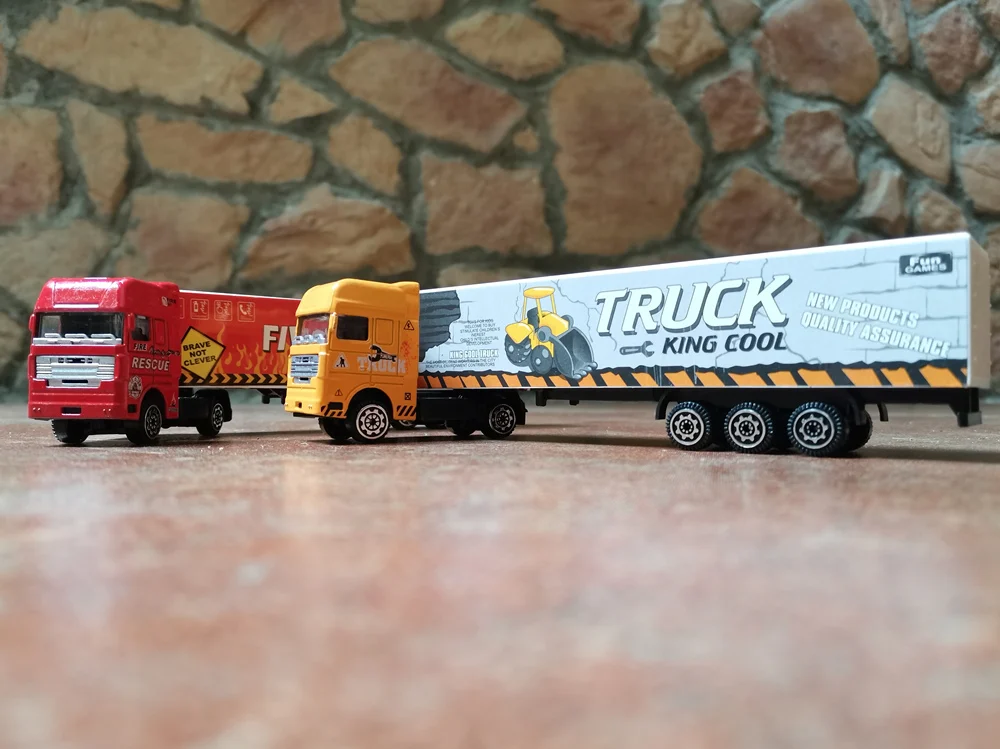 1/87 Игрушечный Грузовик красный желтый подарок на день рождения ребенка
