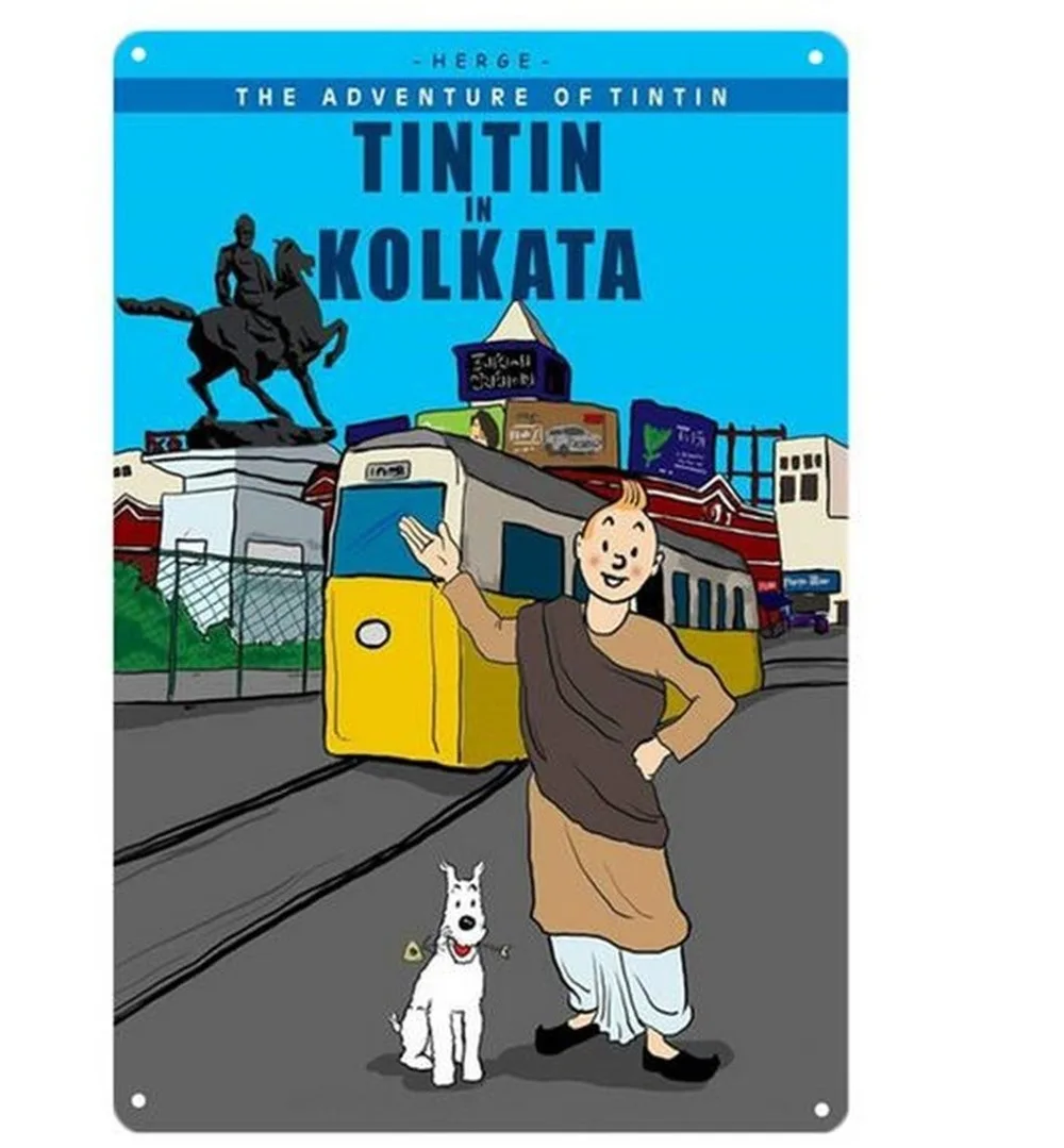 Оловянные вывески картины Тинтин и собака приключения мультфильм кино картина
