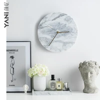 nordic ins wind wall decoration wall hanging marble wall clock living room accessories mute wall hanging home decoration