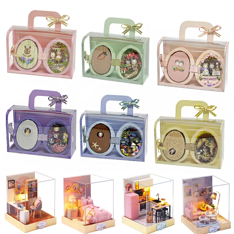 Кукольный дом сделай сам миниатюрный 3D Деревянный кукольный домик игрушки для