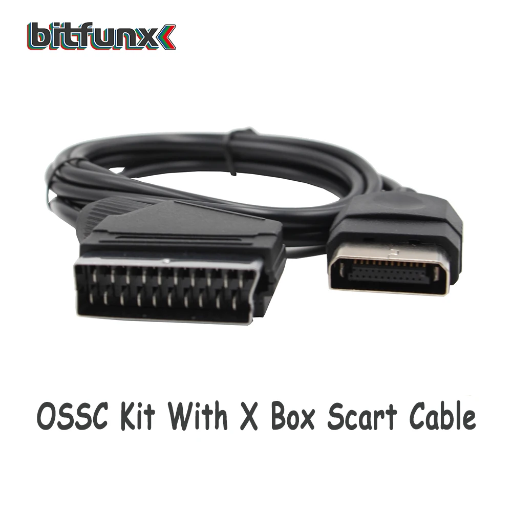 Bitfunx OSSC HDMI конвертер комплект прозрачный черный для Ретро игровой консоли комплект обновления с Scart кабель - Цвет: with X Box scart